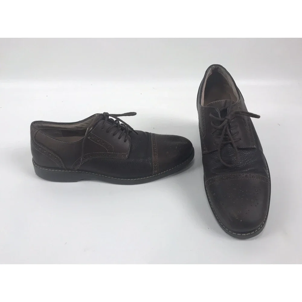 Bass Calabasas Mens Size 11 Brown Leather Derby Brogue Lace Up Dress Shoes
